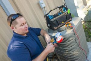 Technician Inspecting Ac