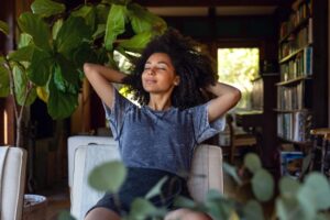 Woman Relaxing On Couch